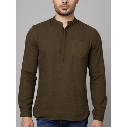 Green Solid Cotton Shirt