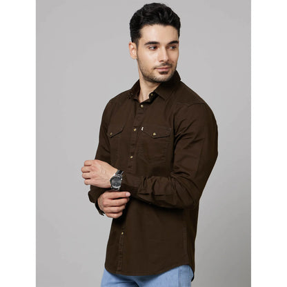 Green Solid Cotton Shirt