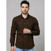 Celio* Solid Slim Fit Cotton Brown Shirt