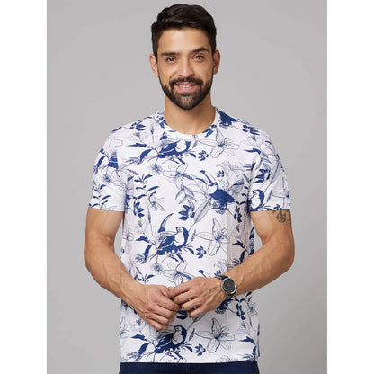 White Floral Cotton T-shirt