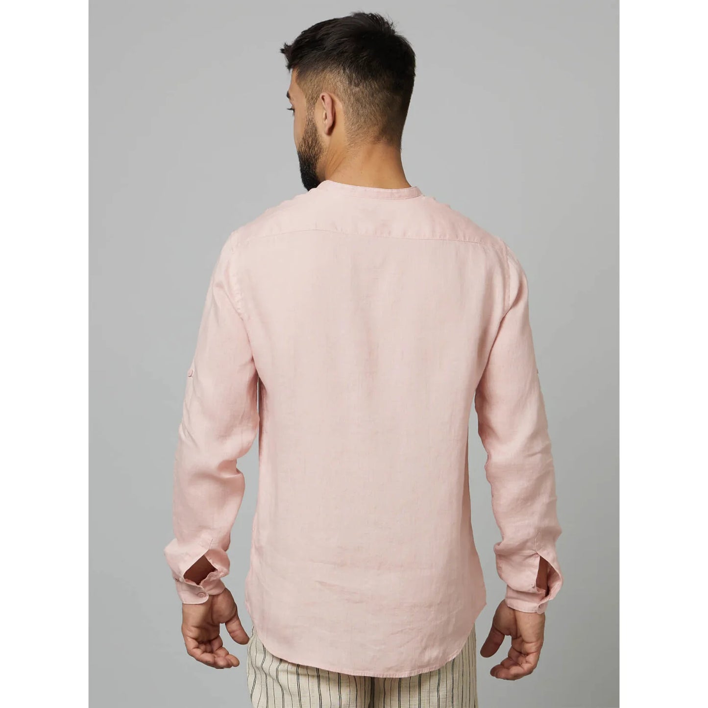 Pink Solid Linen Shirt