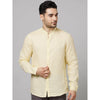 Celio* Solid Regular Fit Linen Yellow Shirt