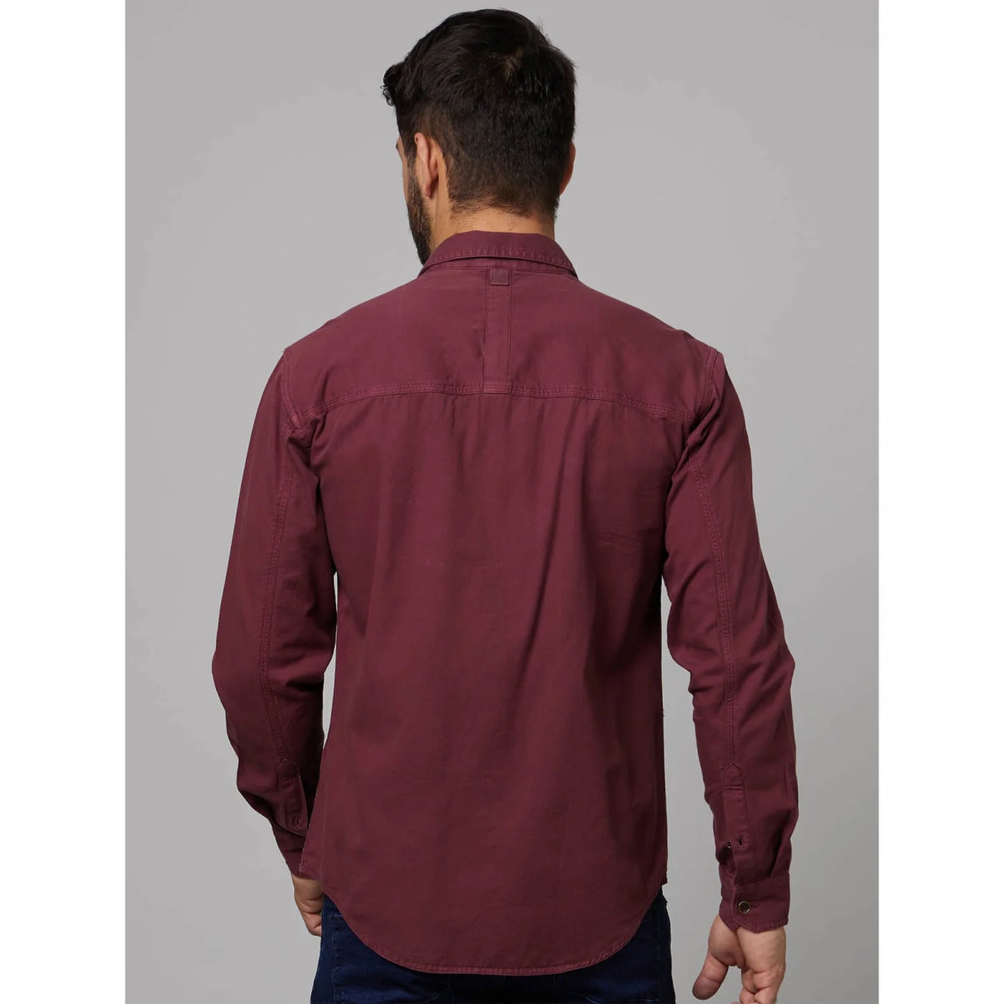 Maroon Solid Cotton Shirt