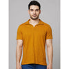 Celio* Solid Regular Fit Cotton Mustard T-Shirt