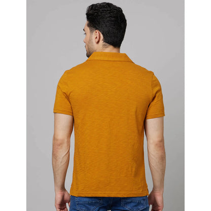 Mustard Solid Cotton Polo