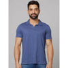 Celio* Solid Regular Fit Cotton Blue T-Shirt