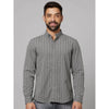 Celio* Striped Regular Fit Cotton Grey Shirt
