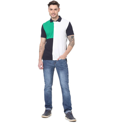 Celio* Colourblock Regular Fit Cotton Multi T-Shirt