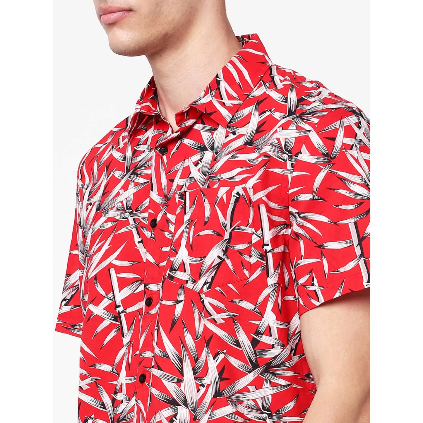 Red Printed Cotton Shirt