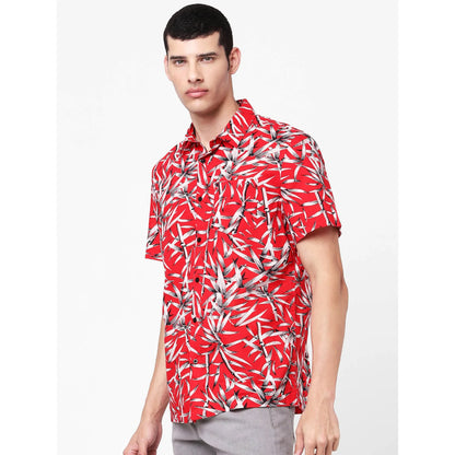 Red Printed Cotton Shirt