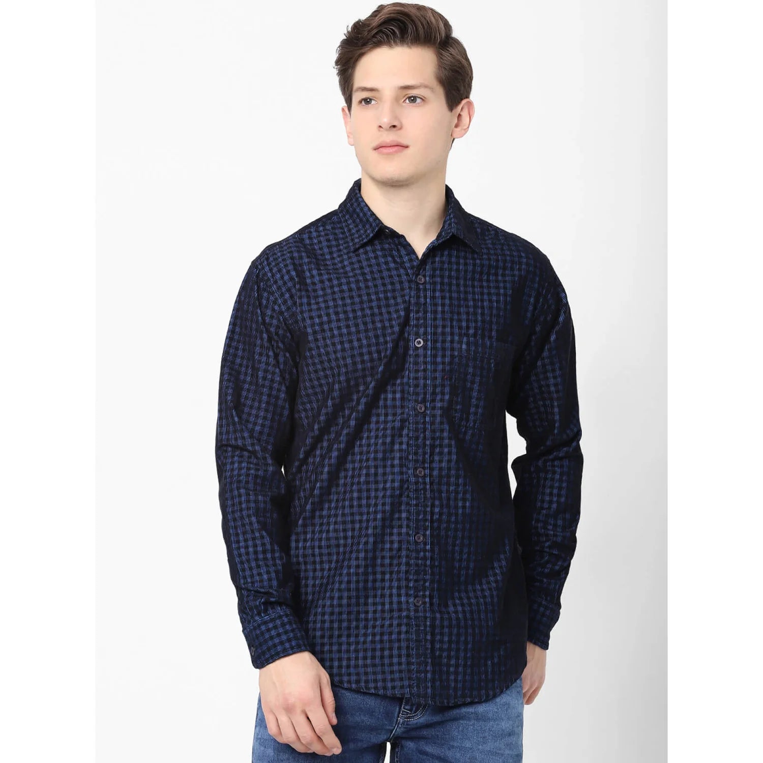 Blue Checks Cotton Shirt