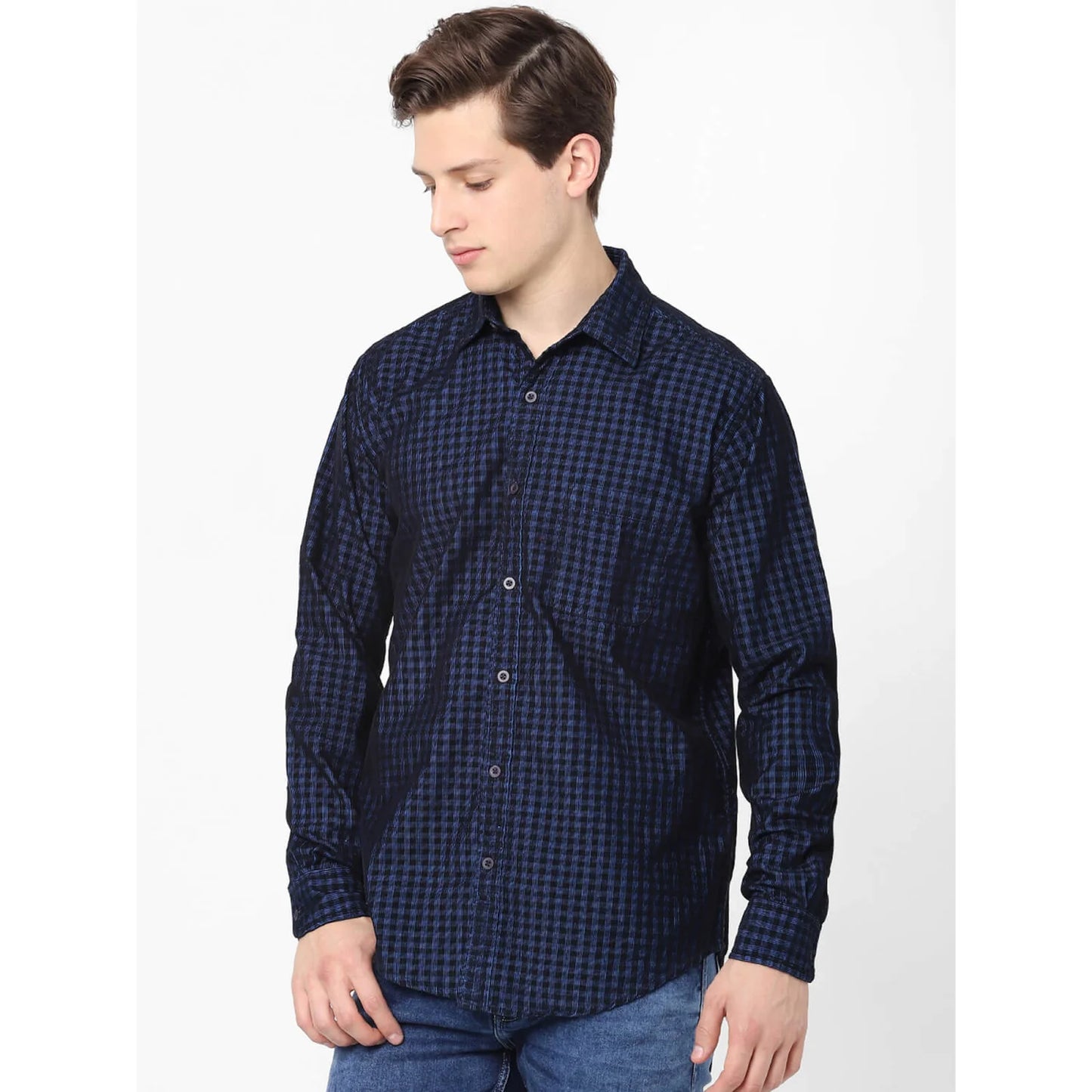 Blue Checks Cotton Shirt