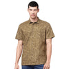 Celio* Printed Regular Fit Cotton Olive Shirt