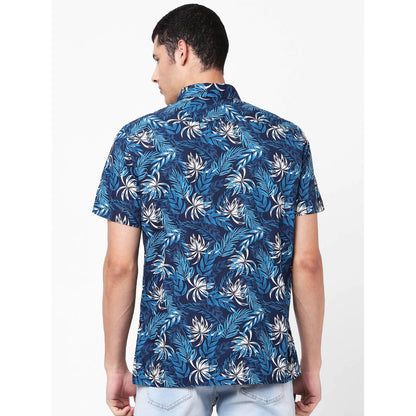 Blue Printed Cotton Shirt