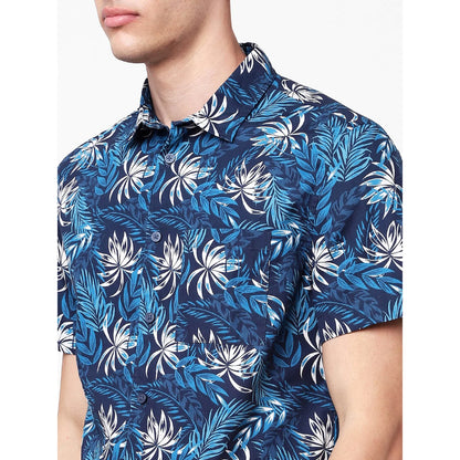 Blue Printed Cotton Shirt