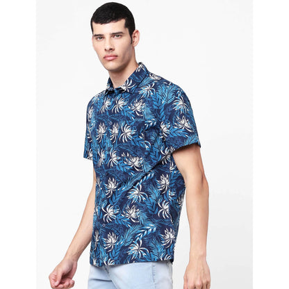 Blue Printed Cotton Shirt