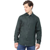 Celio* Solid Regular Fit Linen Green Shirt