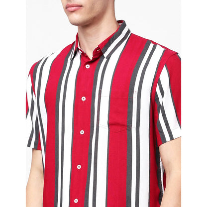 Red Striped Viscose Shirt