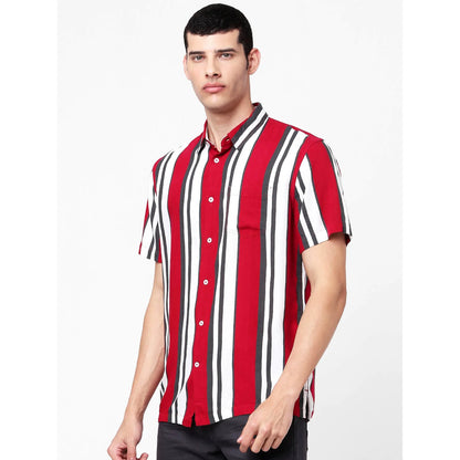 Red Striped Viscose Shirt