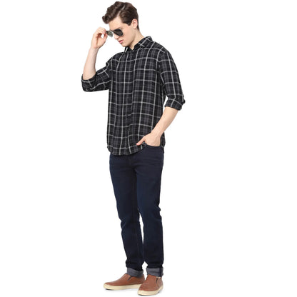 Black Checks Viscose Shirt