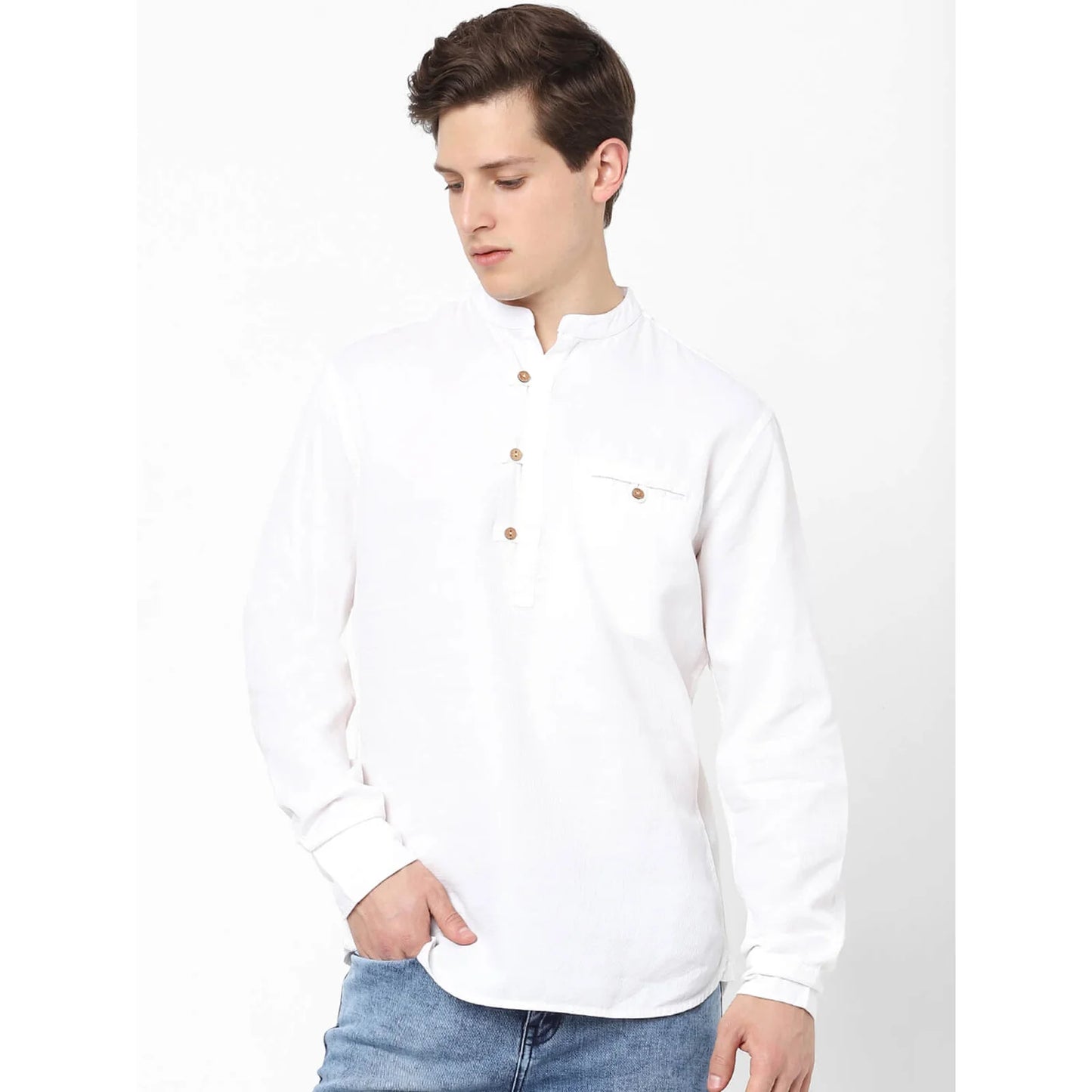 White Solid Cotton Shirt