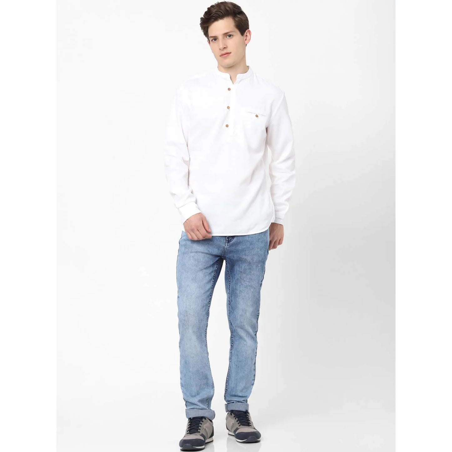 White Solid Cotton Shirt