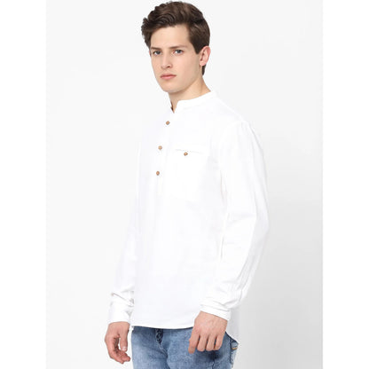 White Solid Cotton Shirt