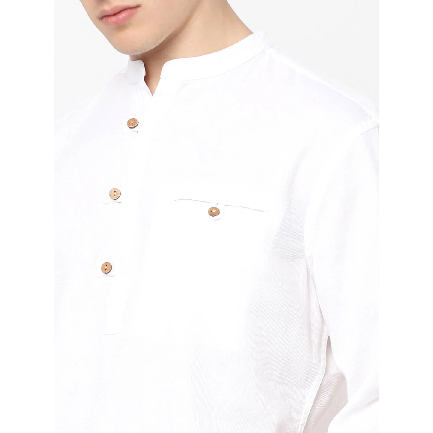 White Solid Cotton Shirt