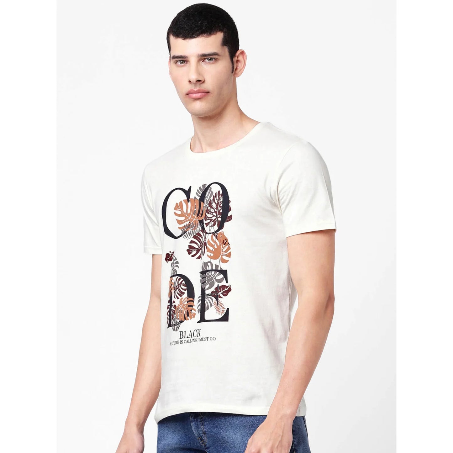 White Printed Cotton T-shirt