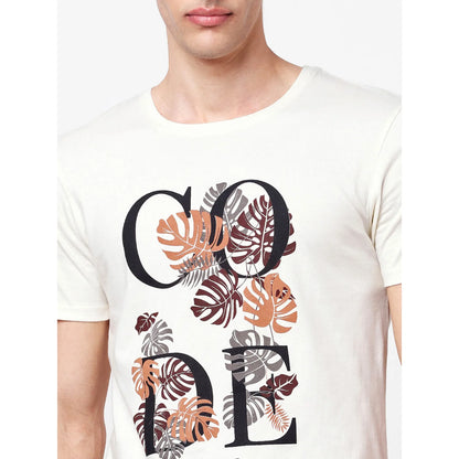 White Printed Cotton T-shirt