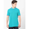 Celio* Solid Regular Fit Cotton Blue T-Shirt