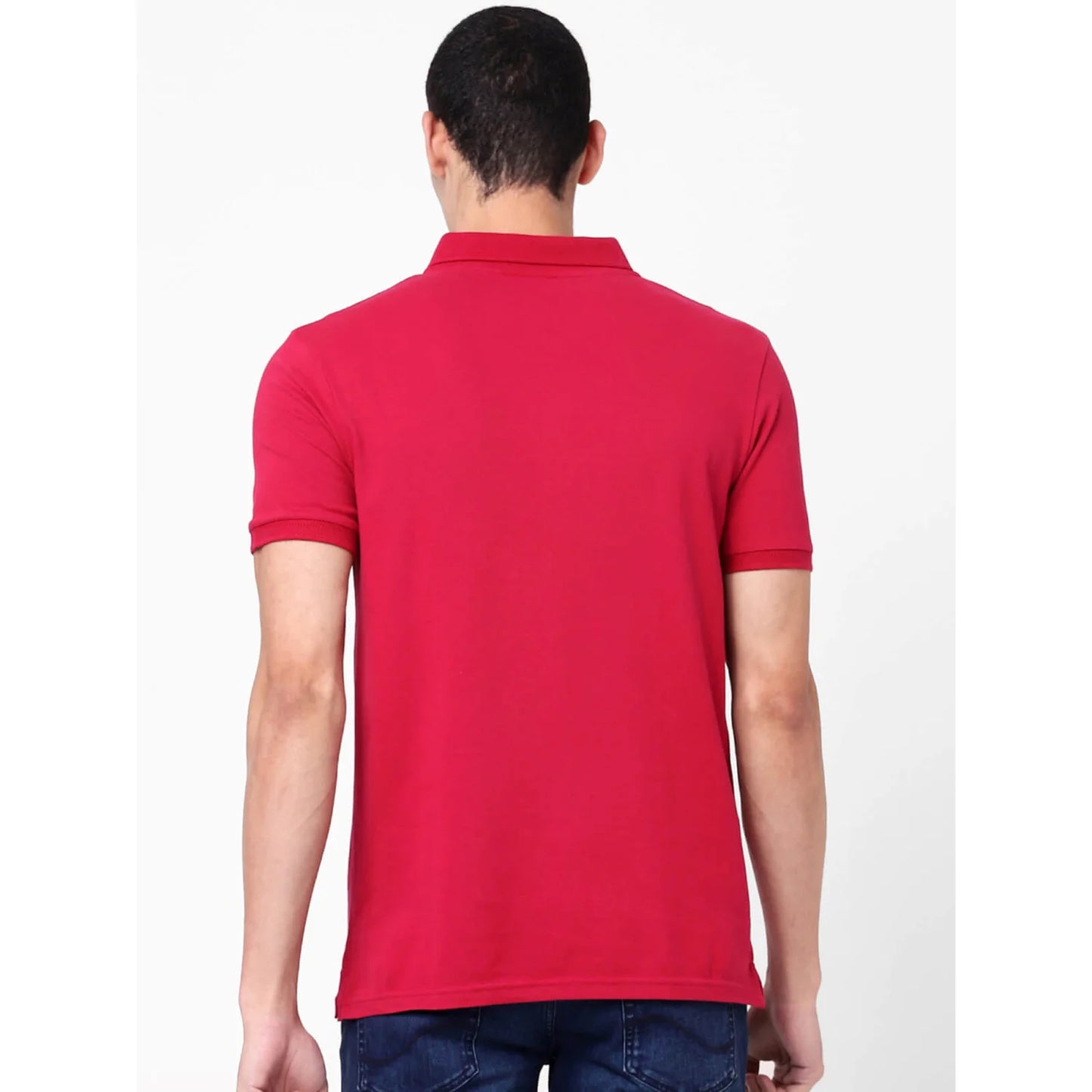 Celio* Solid Regular Fit Cotton Red T-Shirt