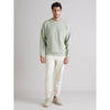 Celio* Solid Regular Fit Cotton-Blend Green Sweatshirt