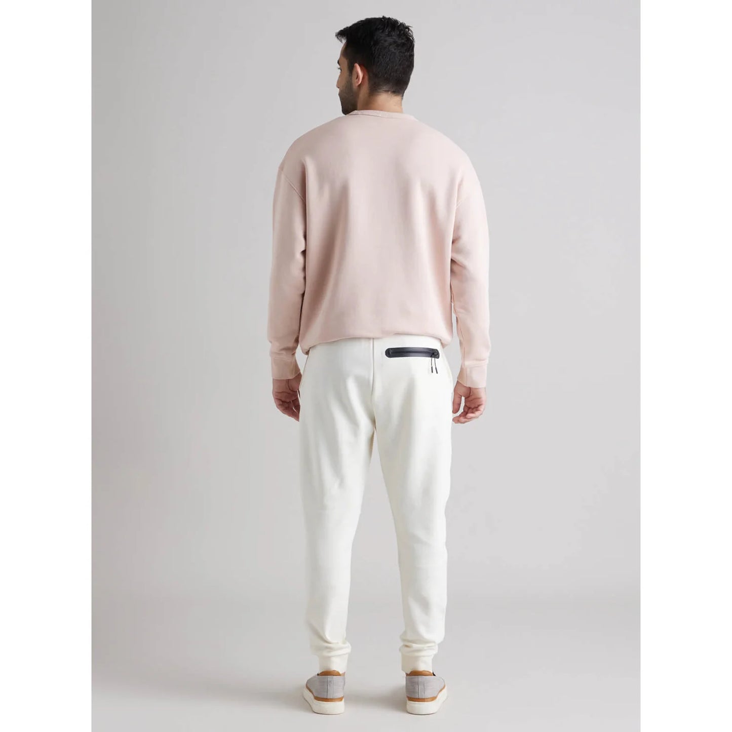 Pink Solid Cotton Blend Sweatshirt