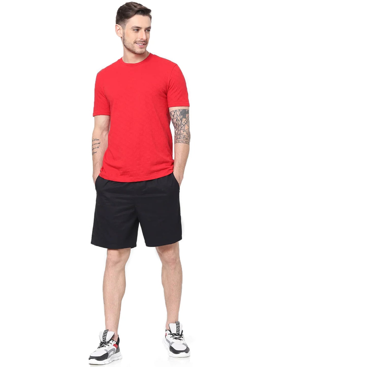 Red Solid Cotton T-shirt