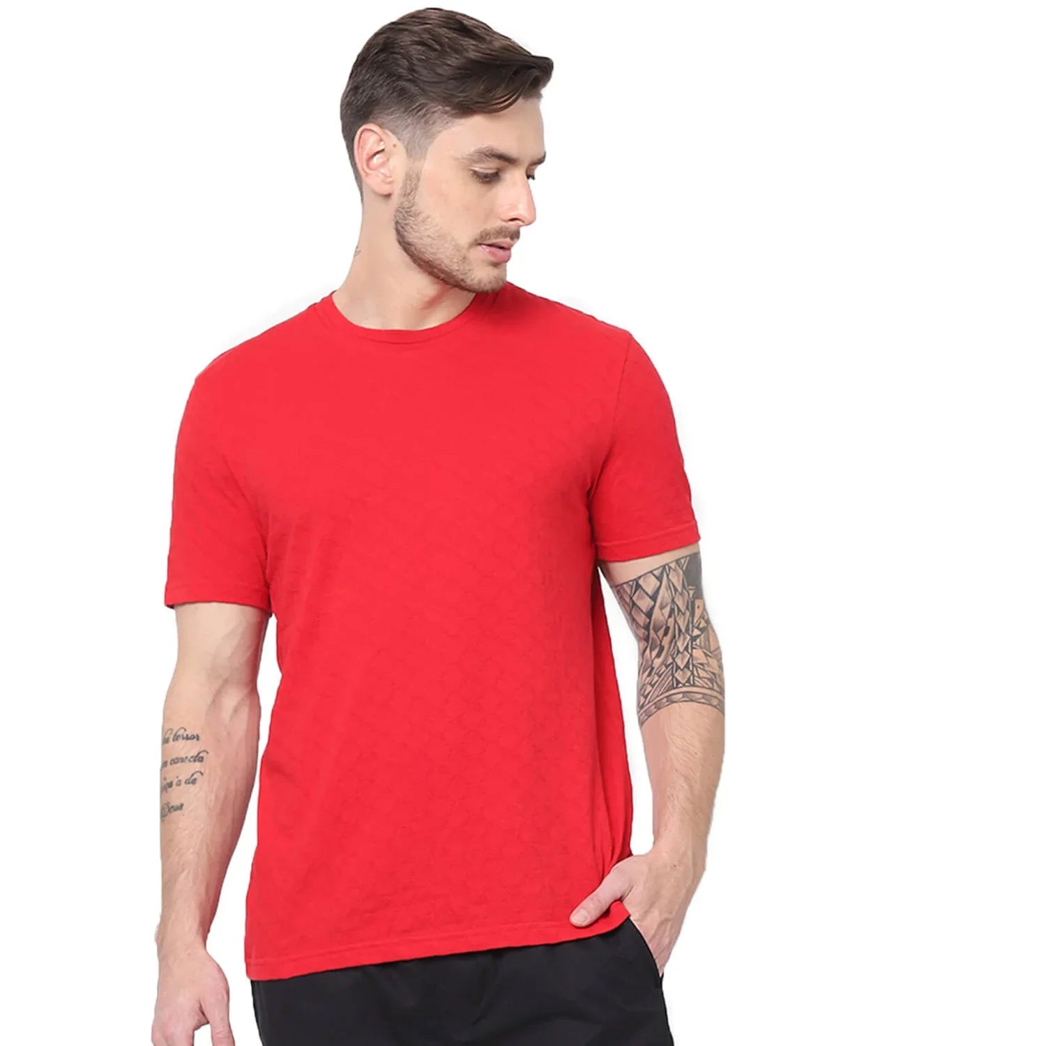 Red Solid Cotton T-Shirt