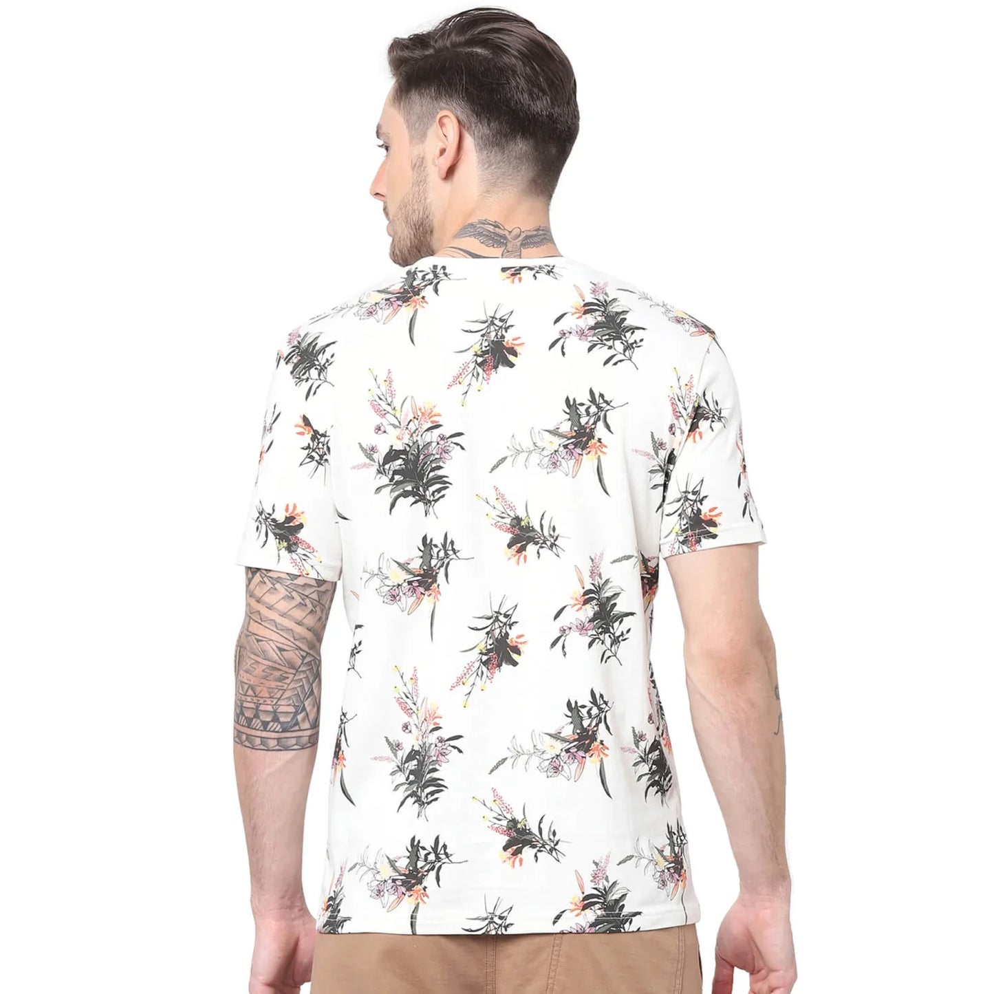 White Floral Cotton T-Shirt