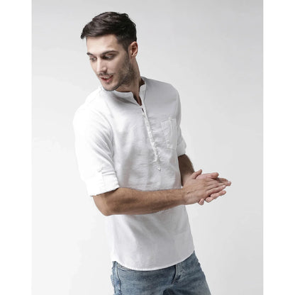 White Solid Cotton Shirt