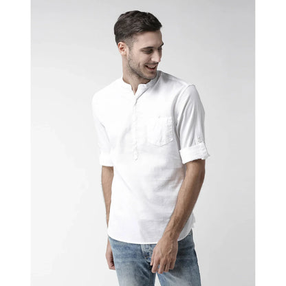 White Solid Cotton Shirt