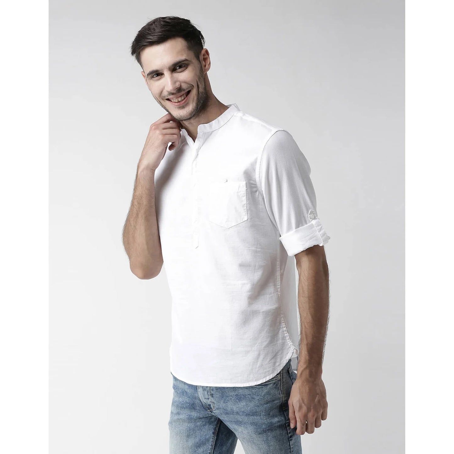 White Solid Cotton Shirt