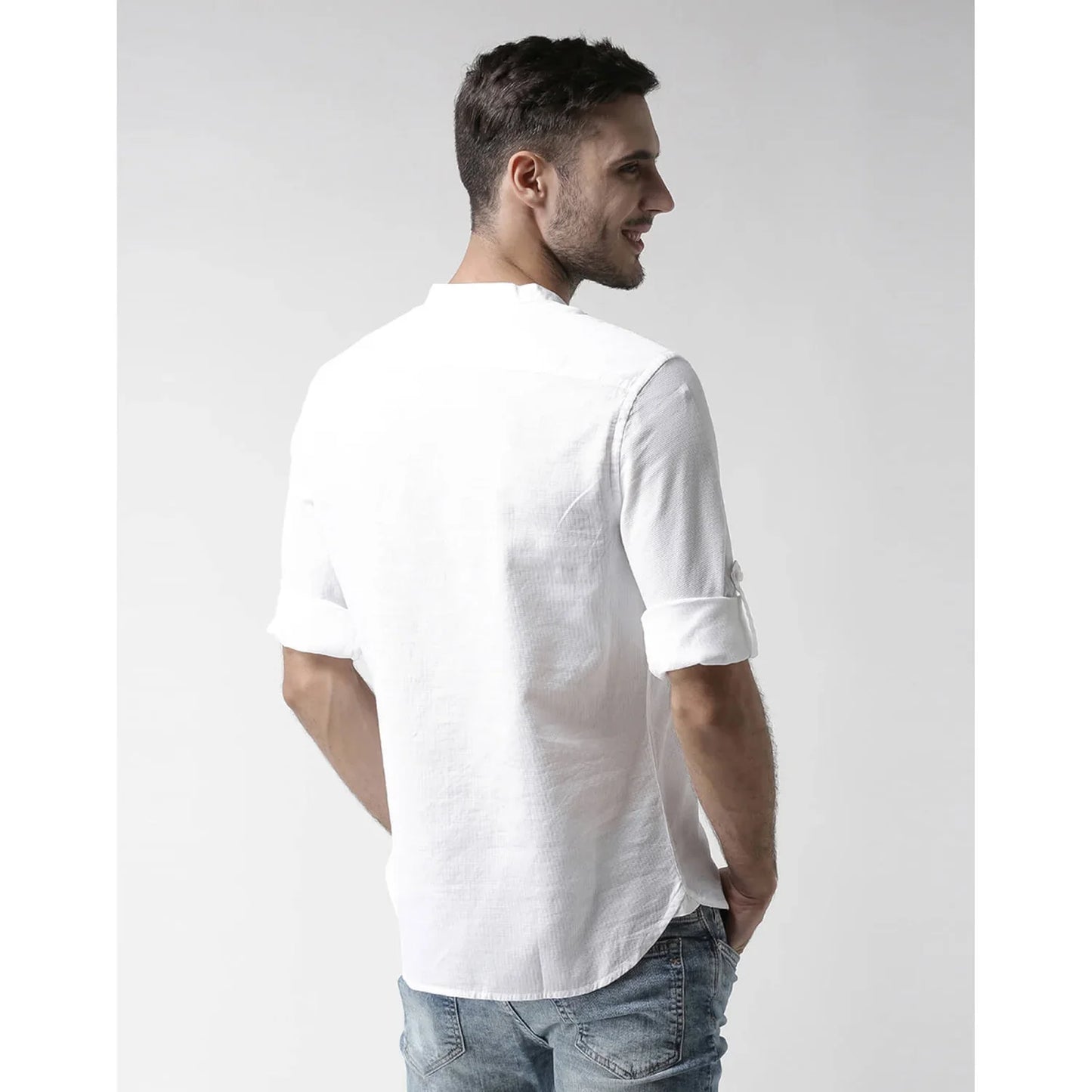 White Solid Cotton Shirt