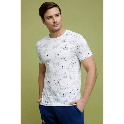 Pokemon - White Printed Cotton T-shirt