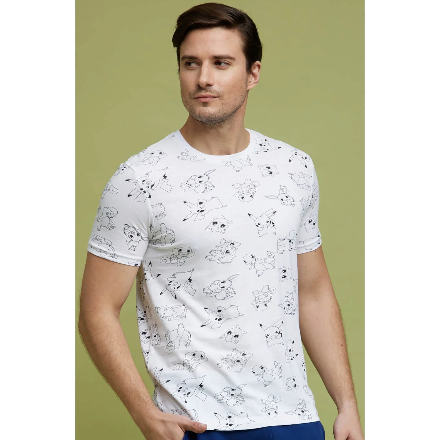 Pokemon - White Printed Cotton T-shirt