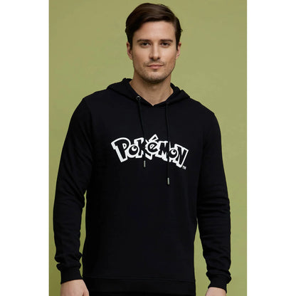 Pokemon - Black Printed Cotton Sweatshirt