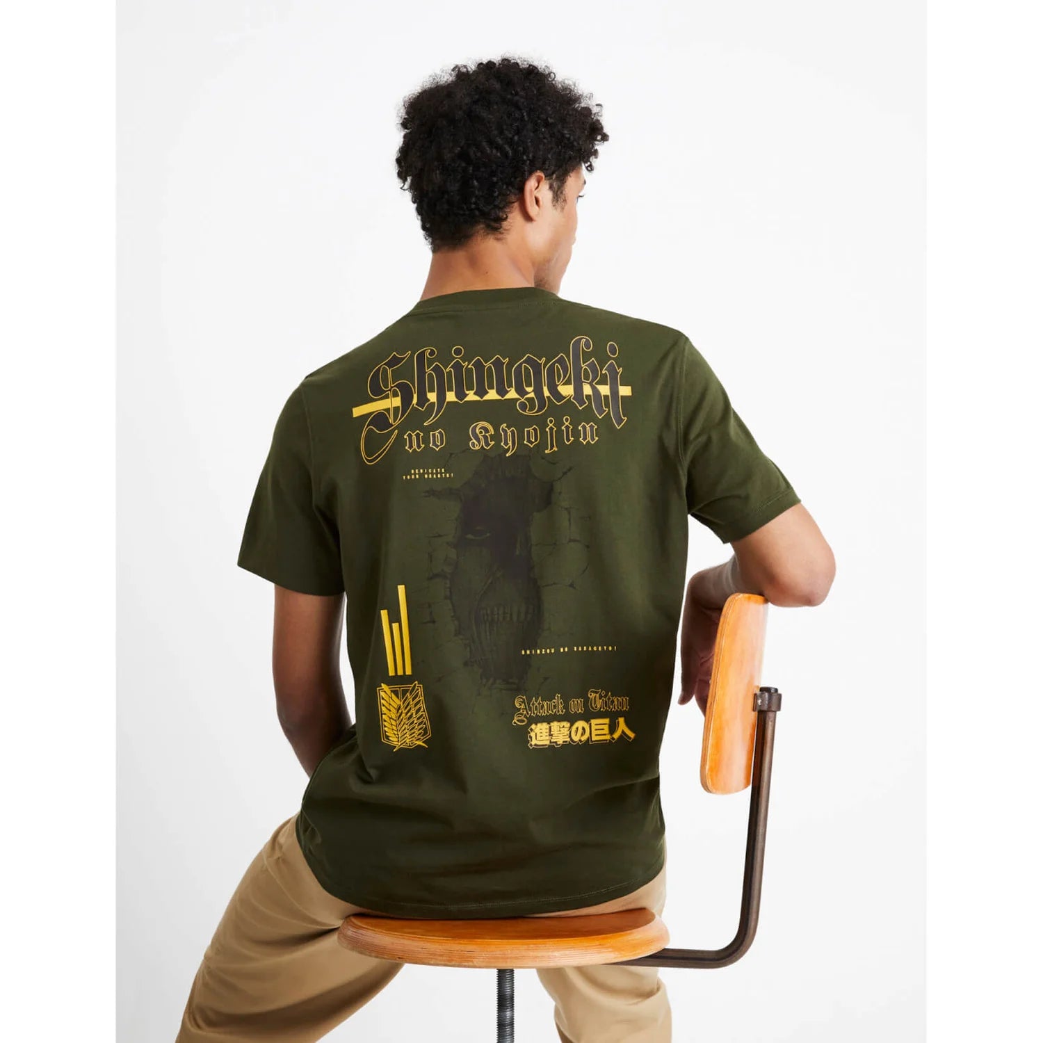 Attack On Titan - Green Printed Cotton T-shirt