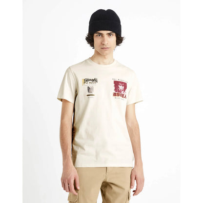 Attack On Titan - Off White Printed Cotton T-shirt