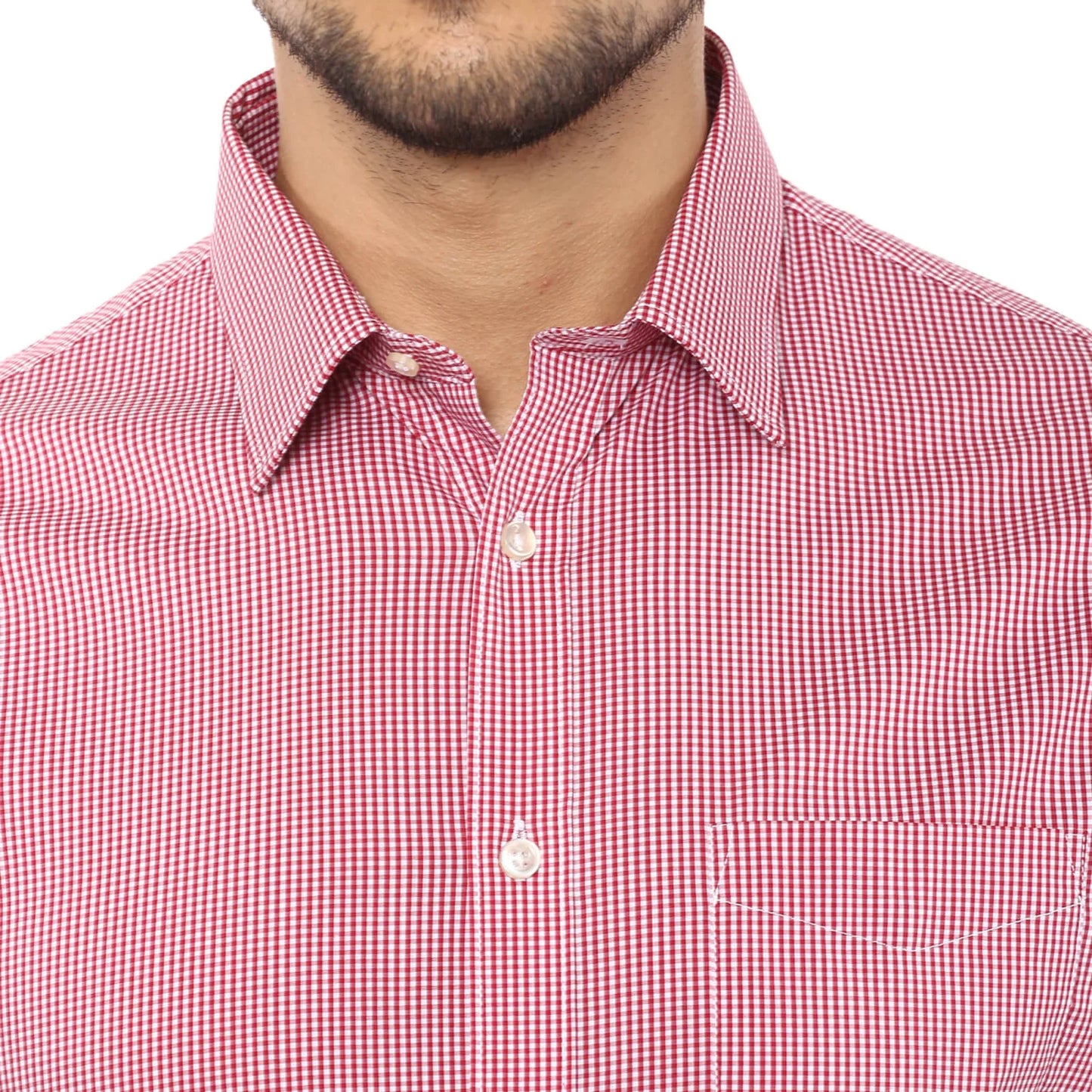 Red Checks Cotton Blend Shirt