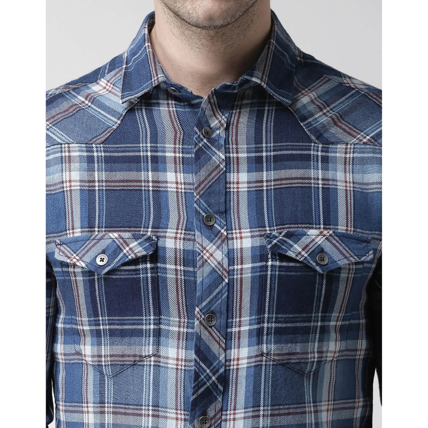 Blue Checks Cotton Shirt