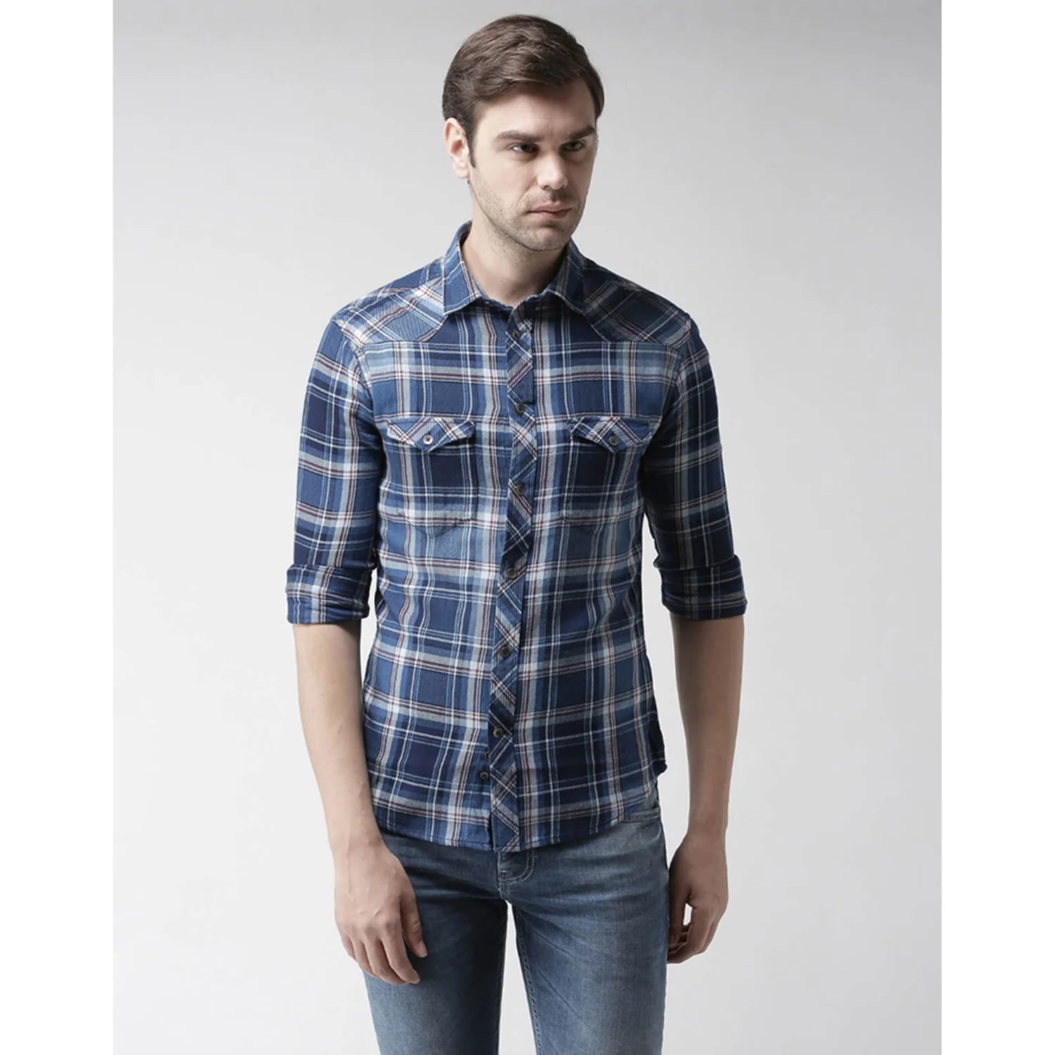 Blue Checks Cotton Shirt