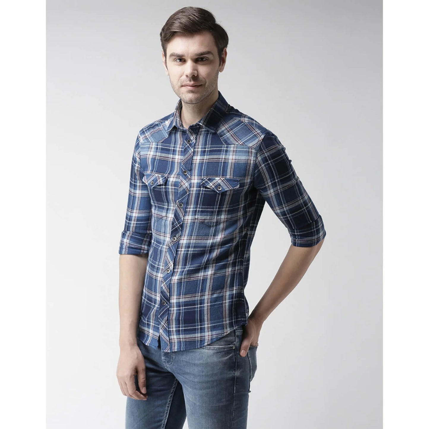 Blue Checks Cotton Shirt